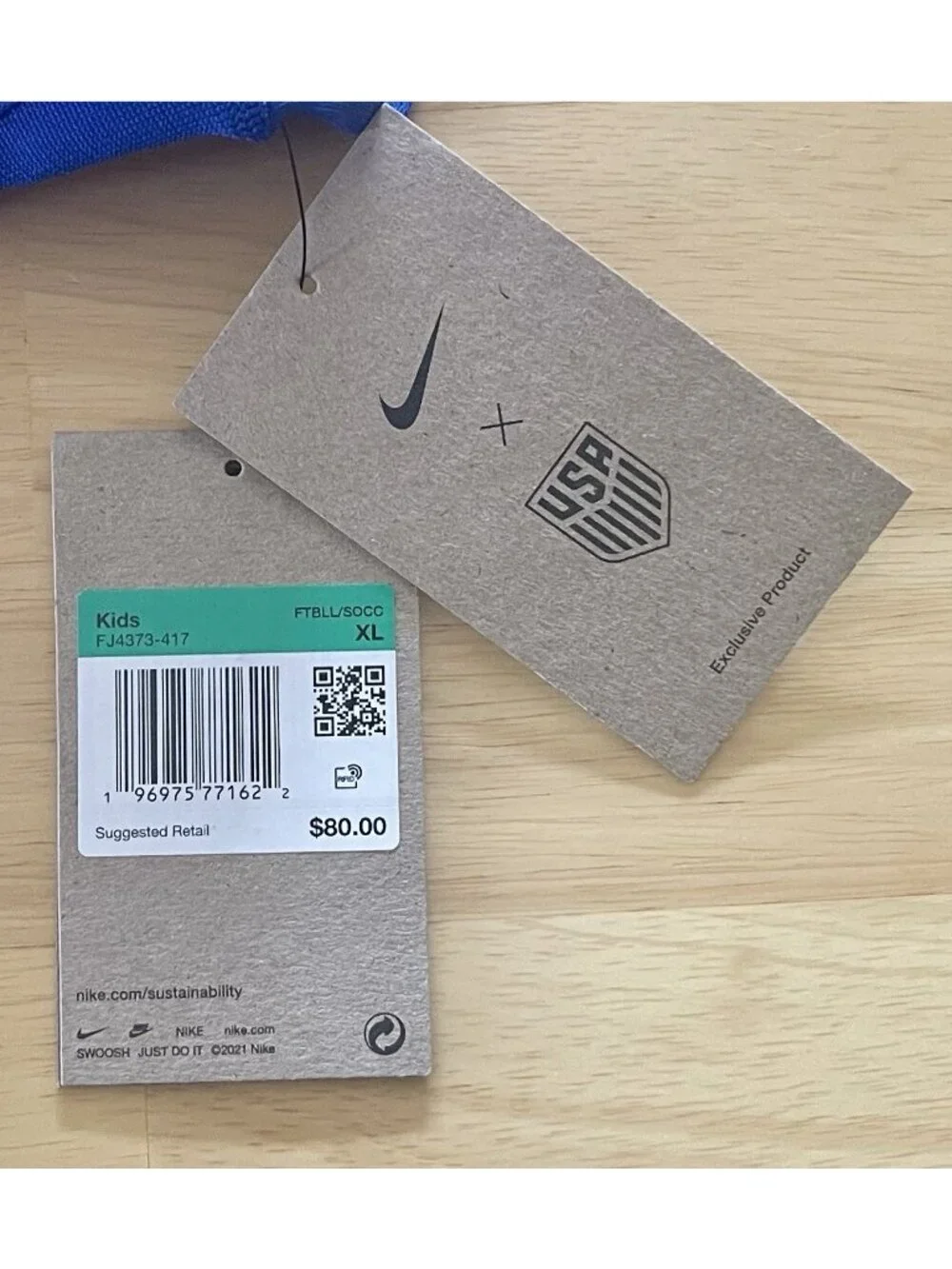 Nike USA 2024 Stadium Away “Sash” Soccer Jersey - FJ4373-417 - Kids XL - NWT $80